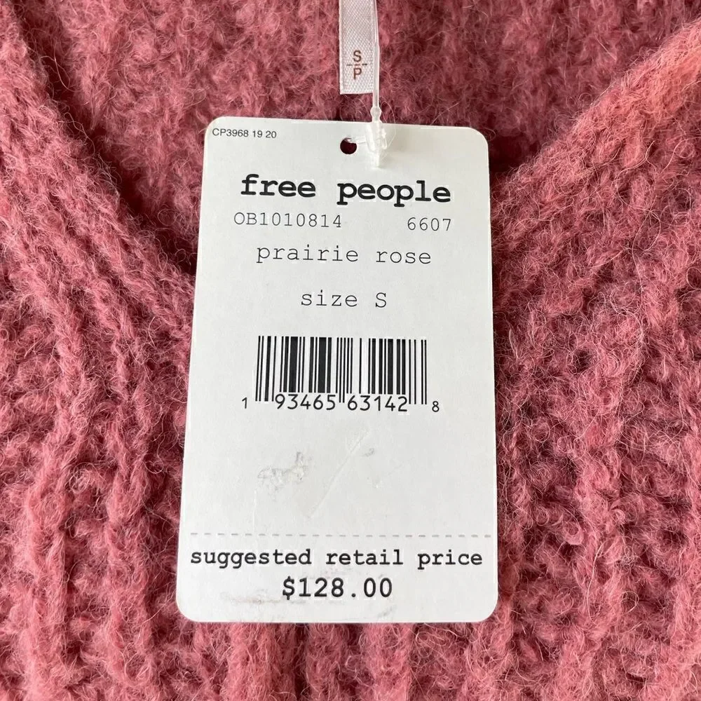 NWT Free People Alpaca Blend Oversized Cropped Sweater Size Small